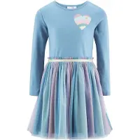 Happy girls Sommerkleid "Mädchenkleid", Mädchen, Gr. 128, EURO-Größen, bunt (dove blau), Stoff, 100% Baumwolle, normal, Kleider Sommerkleid