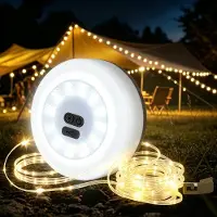 Dripio Camping-Lichterkette 10 m, USB, 6 Modi, IP67, aufrollbar