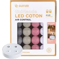 Dripio LED-Lichterkette 24 Kugeln 2,4 m Baumwolle USB Fernbedienung