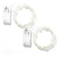 Dripio LED-Perlenschnüre 2er-Set, warmweiß, 217 cm, Kunststoff, batteriebetrieben