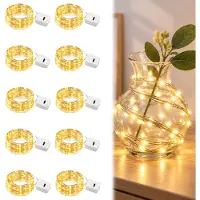 Dripio LED-Lichterkette 10er Set, 2 m, 20 LEDs, warmweiß, Batterie