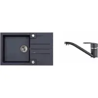 Alveus Sets - Spüle-Set Rock 130 und Armatur Nina, carbon SETA056