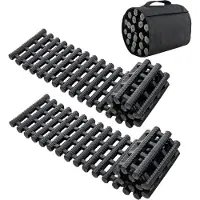 Northix 2er-Pack Reifen-Traktionsmatten mit Tasche Notfall-Traktionshilfe Schwarz 82 x 21 x 2,8 cm