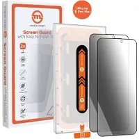 Mobile Origin SGA-FP-I15PROMAX-2PK, Apple, iPhone 15 Pro Max, Kratzresistent, Schlagfest, Fallbeständig, Stoßfest, Schockresistent, Transparent, Schwarz, 2 Stück(e)