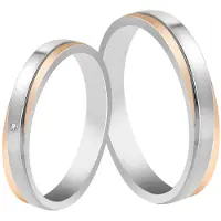 Akzent Partnerring "Unity of Two, langlebig" Gr. 60, rosa (bicolor58), Fingerringe, Herren, 60, Edelstahl, Partnerring
