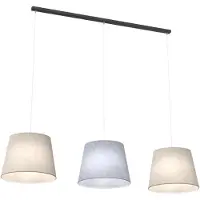 Emibig Hängelampe EPOCA, schwarz-grau, 3xE27, 20W, Stoff, Maße: 150x154x38cm, IP20,