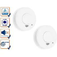 Smartwares FSM-11512 Rauchwarnmelder 2er Pack RM250, Photoelektrischer Reflexionsmelder, Kabellos, Weiß, Haus, Büro, ABS, 85 dB