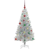 vidaXL Weihnachtsbaum Silber 150 cm PET