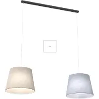 Emibig Hängelampe EPOCA, schwarz-grau, 2xE27, 20W, Stoff, Maße: 150x128x38cm, IP20,