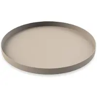 OEM Runder Serviertisch aus Edelstahl, sandfarben, 30x30x2 cm