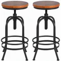 Merkloos Set aus 2 verstellbaren Barhockern mit Drehfunktion