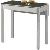 OEM Keukentafel ausziehbar Glas Metall Grafit 90x50 cm