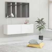 Festnight TV-Wandschrank hängend Weiß 100x30x30 cm Holzwerkstoff mit Stauraum