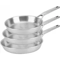 Florina Set Bratpfannen aus Edelstahl LUCIDA | 20 CM, 24 CM, 28 CM | 3-teilig |