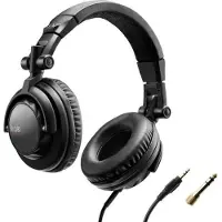 Hercules DJ-Kopfhörer HDP DJ45, ohrumschließend, faltbar, schwenkbare Ohrmuscheln, Impedanz 60 Ohm, Spiralkabel 2m, Schwarz
