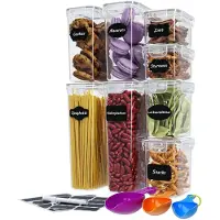 Merkloos 8-teiliges Luftdichtes Aufbewahrungsbox Set mit Etiketten und Messlöffeln