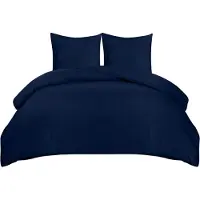 Trankielo - Bettbezug-Set 220x240 cm - Mikrofaser, Marineblau - 2 Kopfkissenbezüge 65x65 cm