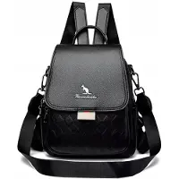 Likado L602 Damen Rucksack Handtasche 2-in-1 Schwarz