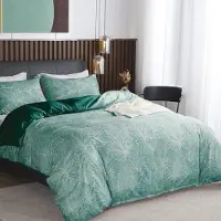 Trankielo - Bettbezug-Set 220x240 cm - Grün - 100% Mikrofaser - Inklusive 2 Kopfkissenbezügen 65x65 cm