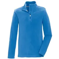 Killtec Fleeceshirt "KSW 139 BYS FLC SHRT", Jungen, Gr. 164, blau, Obermaterial: 100% Polyester, Shirts Fleeceshirt, Schnelltrocknendes Fleeceshirt mit Kinnschutz-Reißverschluss