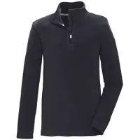 Killtec Fleeceshirt "KSW 139 BYS FLC SHRT", Jungen, Gr. 128, schwarz (nachtblau), Obermaterial: 100% Polyester, Shirts Fleeceshirt, Schnelltrocknendes Fleeceshirt mit Kinnschutz-Reißverschluss