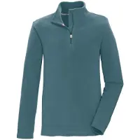 Killtec Fleeceshirt "KSW 139 BYS FLC SHRT", Jungen, Gr. 176, blau (jade), Obermaterial: 100% Polyester, Shirts Fleeceshirt, Schnelltrocknendes Fleeceshirt mit Kinnschutz-Reißverschluss