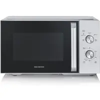 Severin MW 7797, Arbeitsplatte, Solo-Mikrowelle, 28 l, 900 W, Drehregler, Schwarz, Silber