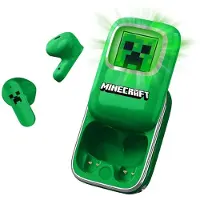 OTL TECHNOLOGIES Minecraft Kabellose Ohrhörer mit Schiebe-Ladecase und LED-Display