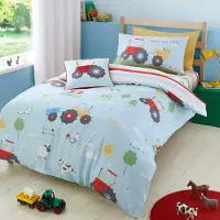 Trankielo – Bettwäsche-Set im Bauernhausstil – für ein 2er Bett (200 x 200 cm) – Polybaumwolle – Wendbares Design mit Tiermotiven aus dem Bauernhof