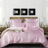 Trankielo - 3-teiliges Bettwäsche-Set, 220 x 240 cm - Hochwertiges Mikrofaser-Satin mit Reißverschluss und Kissenbezüge 80 x 80 cm