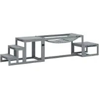 BellaFurn Hunde-Agility-Set mit Brücke, Plattform und Treppe | Farbe: Grau | Abmessungen: 117x50x56 cm