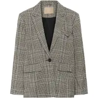 Culture Blusenblazer "Damen Blazer CUbirsen", Damen, Gr. 44, schwarz (schwarz check), Obermaterial: 65% Polyester PES. 33% Viskose CV. 2% Elasthan EL., Blazer Blusenblazer