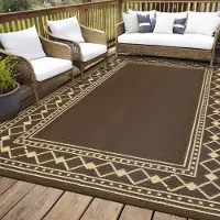 Merkloos Omgoods – Wasserdichtes, beidseitig verwendbares Outdoor-Fußmatte, 6x9cm, für Terrasse und Garten