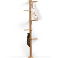 Merkloos Kratzbaum Wandmontage Katzenbaum Kletterbaum - 206 cm - 5 Ebenen - Jute