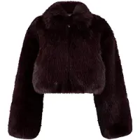 Apricot Kurzjacke "Kunstfelljacke", Damen, Gr. 12, burgundy, gewebt, , Modisch, normal kurz, elastischer Bund, Jacken Kurzjacke, in kurzer Länge