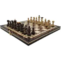 Merkloos Reise-Schachspiel mit zusammenklappbarem Holzbrett