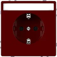 Merten MEG2302-6006 SCHUKO-Steckdose für Sonderstromkreise mit Schriftfeld, Berührungsschutz, Steckklemmen, rubinrot, System Design MEG23026006