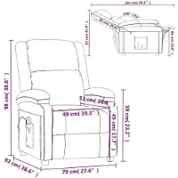 vidaXL Massagesessel Weinrot Samt