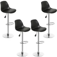 StarTech.com 4er Set Barhocker - Höhenverstellbare Barstühle - 360° drehbar - Mit Rückenlehne - Gepolsterter Sitz - Metallgestell - Schwarz