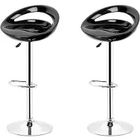 StarTech.com Barhocker 2er Set - Gepolsterter Barstuhl mit Rückenlehne - Höhenverstellbar - Drehbar - Metallgestell - Für Küche und Essbereich - Schwarz