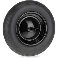 Dripio Kruiwagenwiel 3.50-8, massiv Gummi, Stahlfelge, pannensicher, schwarz