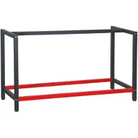 OEM Werkbankgestell 150x57x81 cm, Stahl, anthrazit-rot, bis 200 kg