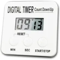 Dripio Digitaler Küchenwecker Countdown/Countup, 99 Min., LCD, Weiß