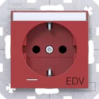 Hager WAS1435RG Std. SCHUKO, LED u. Aufdr. “EDV“, B.feld, erh. Ber.schutz, SLKL, A.x/C.x, rot gl