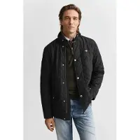 Gant Steppjacke , Herren, Gr. XL, schwarz, Web, Obermaterial: 100% Polyester, unifarben, regular fit hüftbedeckend, 1-Knopf-Manschette mit Schlitz, Jacken Steppjacke, mit Stehkragen