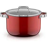 WMF Fusiontec Mineral Pro Kochtopf mit Deckel, 24 cm, Passion Red 05.1955.5290, 6,4 l, Rund, Rot, Edelstahl, Fusiontec, Edelstahl