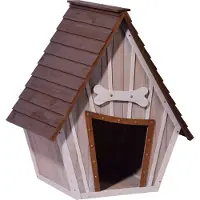 Dobar Große Hundehütte "Hubi", Outdoor-Hundehütte mit entfernbarem Boden, 90 x 77 x 109 cm, Spießtanne