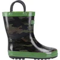 Cotswold - "Puddle" Tarnmuster Gummistiefel für Kinder FS12507 (26 EU) (Grün/Schwarz)