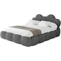 ALTDECOR Polsterbett mit Bettkasten - LANA - 180x200 - Dunkelgrau - Bett mit Matratze H3/H4, Doppelbett mit Stauraum und Latternrost, Boxbett mit Kopfteil