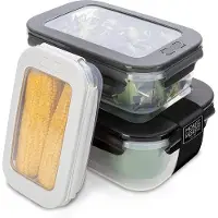 Unyqoos Frischhaltedosen-Set 3er (6-teilig) Kunststoff 500/1400/2800 ml, luftdicht & auslaufsicher, BPA-frei, mikrowellen-, spülmaschinen- und gefriergeeignet, Klickverschluss